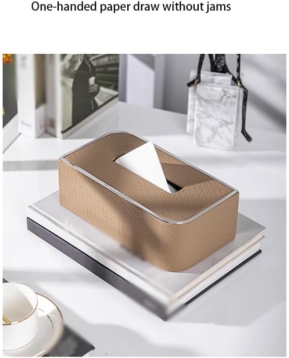 Stylish Tissue Box High-Grade Tissue Box Creativity Tissue Box and Bathroom Facial Napkin Box for Bedroom Vanity Offices Home Gift Decor Modern Tissue Box (Color : White, Size : Small) (White Large)