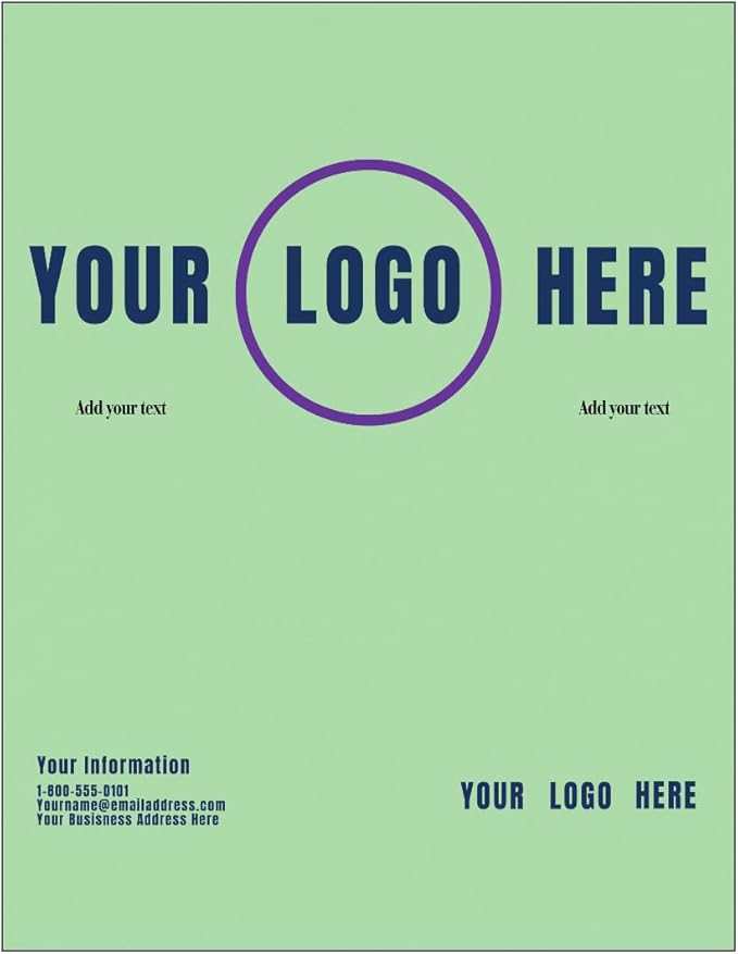 LUXPaper Custom Printed 8.5" x 11" Paper | Customizable Letterhead | Personalized Logo & Text | Letter Size | Pastel Green | 60lb. Text | 100 Qty