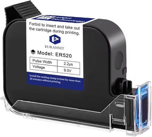 Original Black Ink Cartridge 0.5inch, 42ml Quick Dry Solvent Ink Replacement for 260E Automatic Inkjet Coding Machine