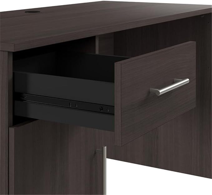 Bush Home Somerset 54W Office Desk with Drawer and Cabinet in Storm Gray, Computer Table with Storage for Home Office Workspace
