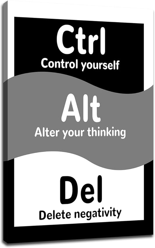 Motivational Canvas Wall Art Poster Print Inspirational Quotes Home Decor Positive Theme Sign Picture Painting Artwork for Modern Bedroom Office Workplace Gym Classroom Ready to Hang [18''Hx24''W]