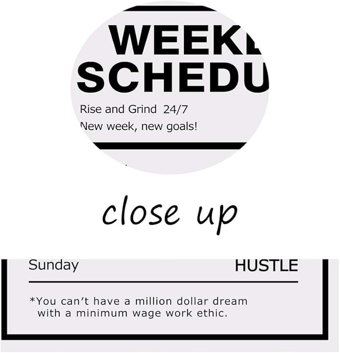 Weekly Schedule Inspirational Wall Art Motivational Entrepreneur Quote Painting Prints on Canvas Success Inspiring Hustle Posters Rise Grind Pictures Artwork Home Office Decor Framed (28" Wx44 H)