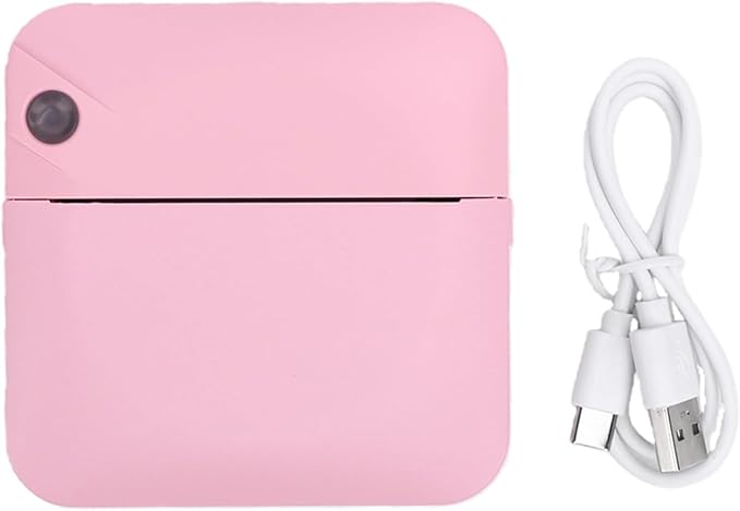 Zerodis Printers Thermal Printer with Smart OCR Recognition 1200mAh Inkless Clear Printing Multifunction Compact Pocket Label Maker for Office School Travel Mini Printer Portable Mini (Pink)