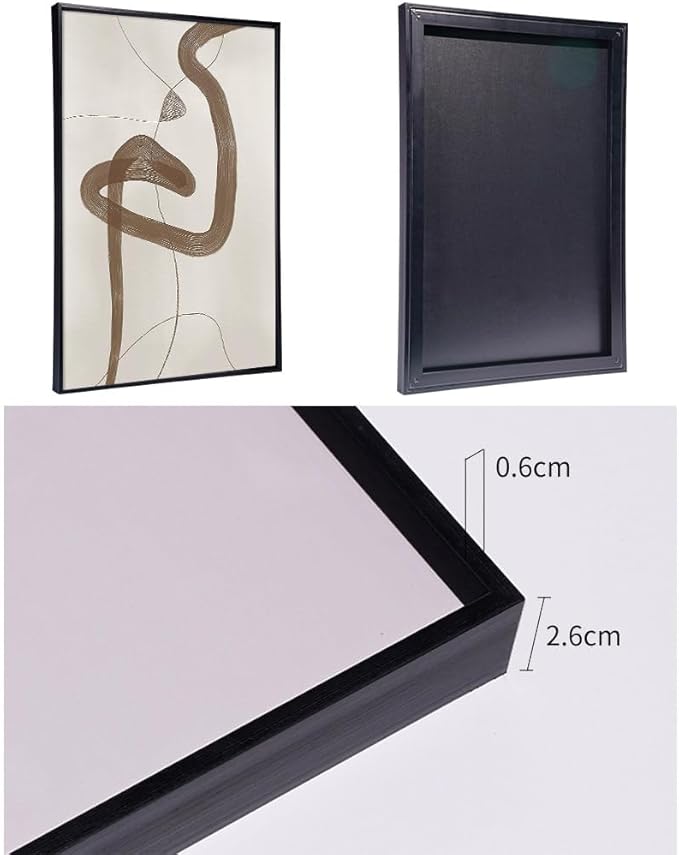 Wall Art Framed Canvas Print Set Paint Strokes Abstract Shapes Illustrations Minimalism Bohemian Black White Grey Modern Style Art Decor 24 "X 32" X 3 Panels Aesthetic Living Room Bedroom Office