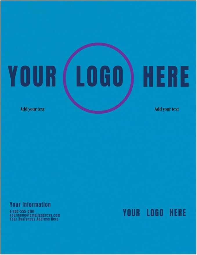LUXPaper Custom Printed 8.5" x 11" Paper | Customizable Letterhead | Personalized Logo & Text | Letter Size | Pool Blue | 80lb. Text | 200 Qty