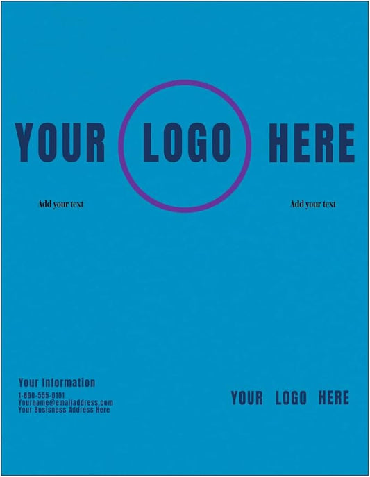 LUXPaper Custom Printed 8.5" x 11" Paper | Customizable Letterhead | Personalized Logo & Text | Letter Size | Pool Blue | 80lb. Text | 200 Qty