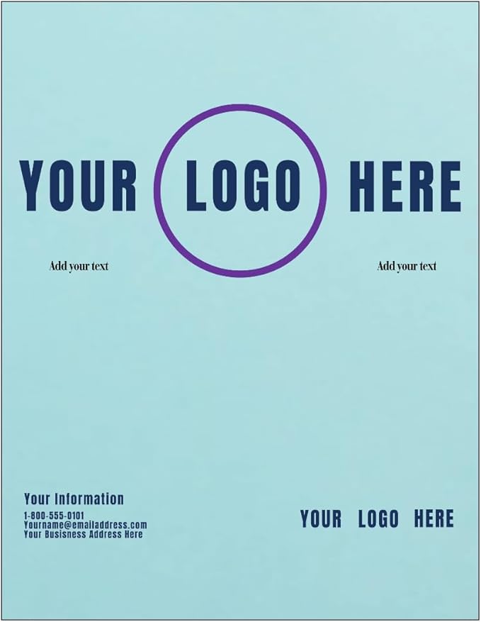 LUXPaper Custom Printed 8.5" x 11" Paper | Customizable Letterhead | Personalized Logo & Text | Letter Size | Pastel Blue | 60lb. Text | 200 Qty