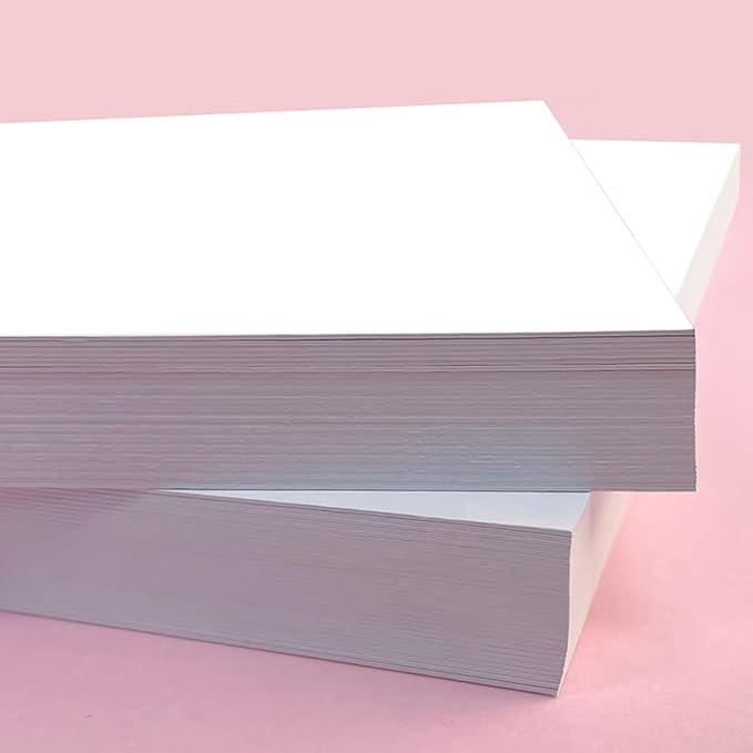 100 Sheets White Cardstock Thick Paper - Blank Heavy Weight 130 lb / 350gsm Cover Card Stock for Invitations,Stationery Printing,Scrapbooking,Crafts,DIY Cards, Paper Crafting (8.5x11 Inches)