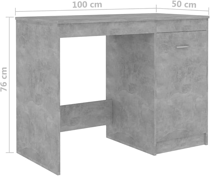 Desk,Home Office Computer Desk with Storage & Spacious Desktop, Writing Study Desk Laptop Desk for Bedroom Gray 39.4"x19.7"x29.9" Chipboard