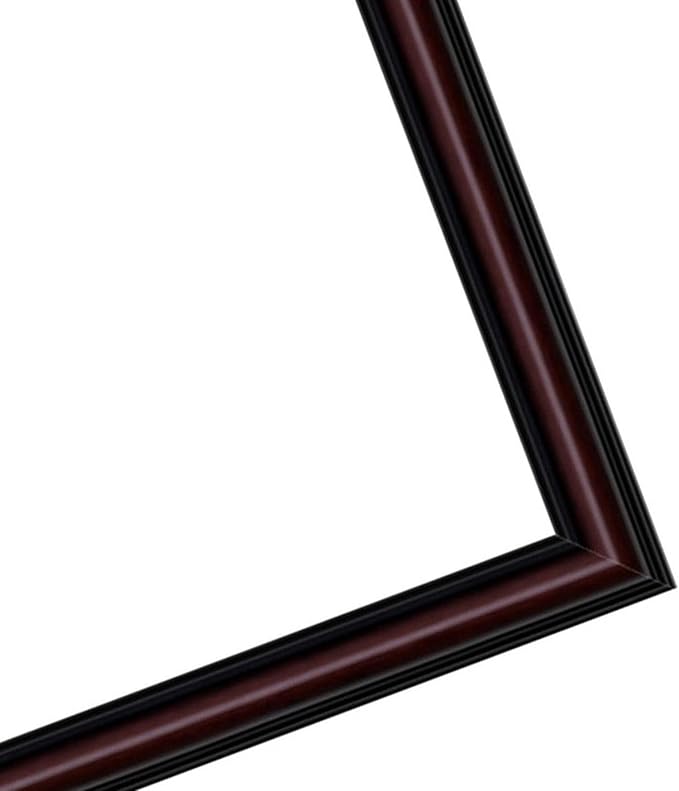 CountryArtHouse Diploma Frame Fits 10 x 8 Professional License - Keepsake Graduation Display Executive Brown Genuine Hardwood with Black Over Metallic Gold Double mat