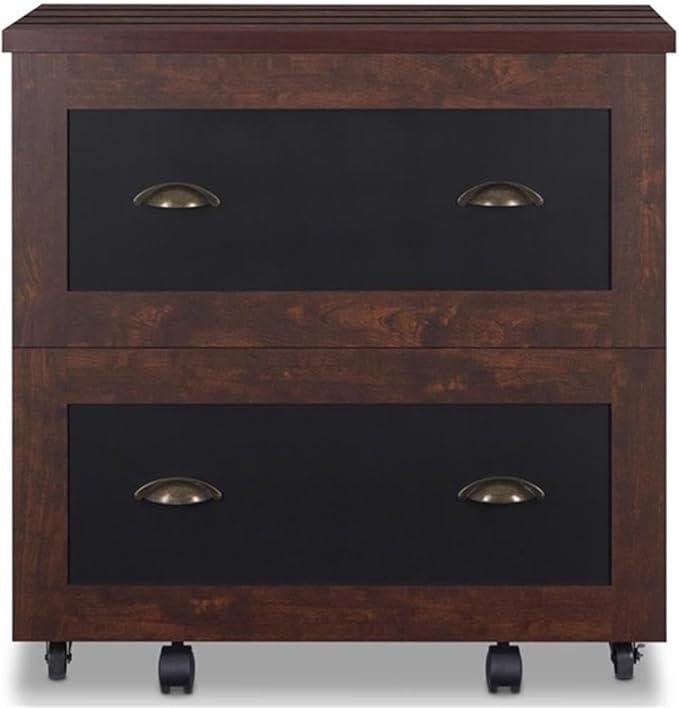 Furniture of America Waterford Wood 2-Drawer File Cabinet in Vintage Walnut