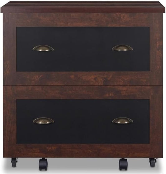 Furniture of America Waterford Wood 2-Drawer File Cabinet in Vintage Walnut