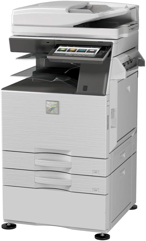 Sharp MX-3070N Tabloid-size Color Laser Multifunction Printer - 30ppm, Copy, Print, Scan, Auto Duplex, Network-Ready, Wireless, 2 x 550 Sheets Paper Drawers, Center Exit Tray, Stand