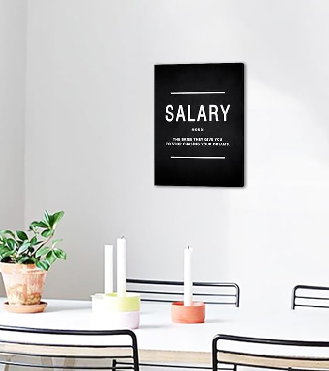 Motivational Canvas Wall Art - Inspirational Leadership & Salary Quotes, Framed Office Decor for Bosses and Entrepreneurs, Ready to Hang (12x16 Inches)