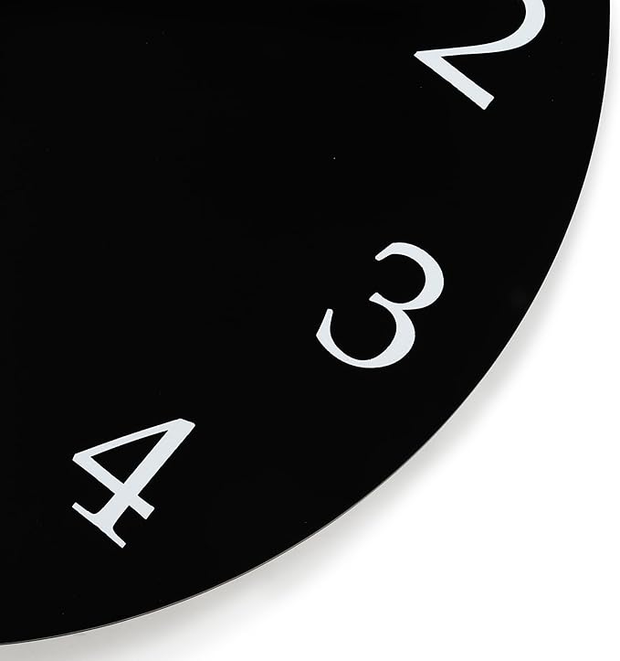 Lafocuse 12 Inch Wooden Black Wall Clock Battery Operated Silent Non-Ticking, Modern Simple Wall Clock for Living Room Decor Kitchen Bedroom Office