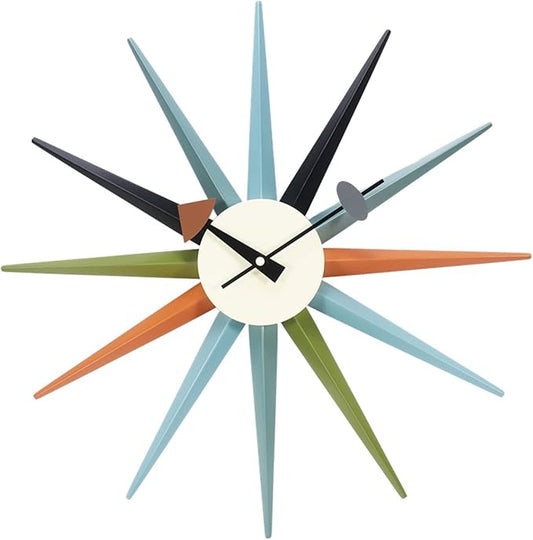 Wall Clock Wall Clock Multicolor Modern Wall Clock, Silent Non-Ticking Battery Operated Decorative Clock, Minimalistic and Stylish, Aluminium Pointer, for Living Room Bedrooms Office Kitchen