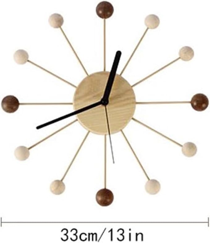 Wall Clock Planet Wall Clock Living Room Household Creative Mute Clock Wooden Modern Simple Wall Clock Office Design Feeling Decor Clock (Color : A) (B One Size)