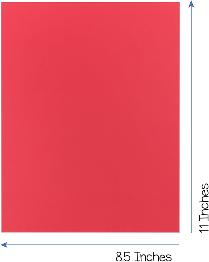 Hygloss Red Colored Paper - 24 lb, 89 GSM, Fade-Resistant, Acid-Free, 8.5x11-Inch Letter Size Color Copy Paper, 90 Sheets