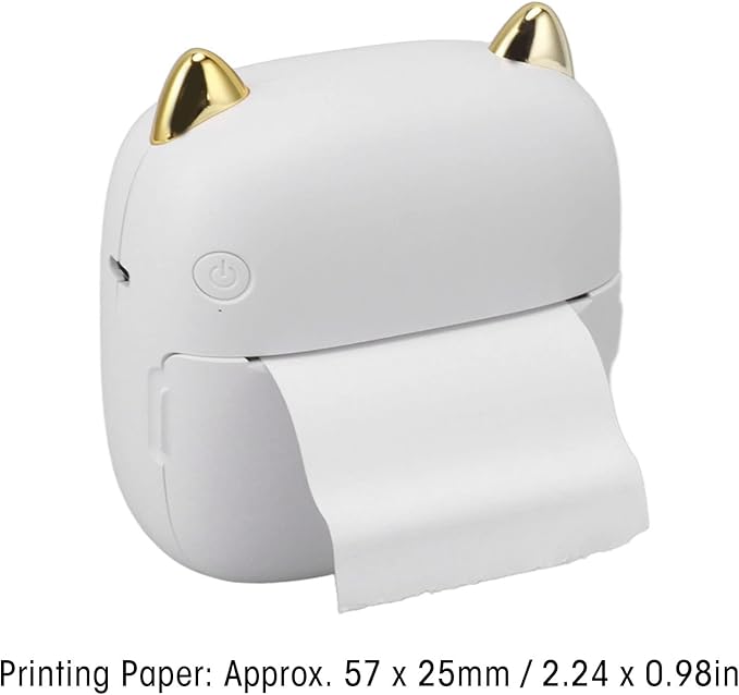 Mini Thermal Printer Wireless Bluetooth Pocket Printer 1200mAh Polymer Battery - Quick Inkless Black & White Printing, Compact Portable Size for Students & Office Notes