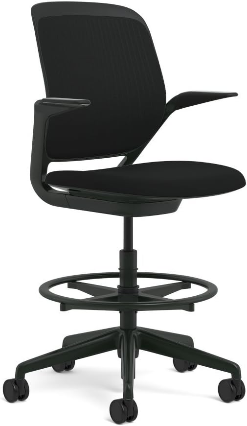 Steelcase Cobi Fabric Stool, Licorice