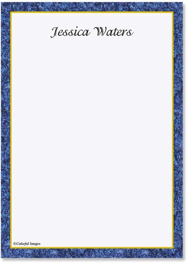 Current Granite & Gold Personalized Notepad Sets - Set of 4, 100-sheet Pads, Add Your Name, Largest pad 4-1/4" x 6-3/4", Personalized Stationery, Graduation Gift