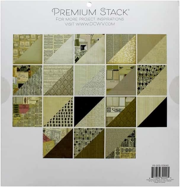 DCWV Printed Cardstock Paper 12x12, 36 Sheets of Scrapbook Paper for Crafts and Card Making, Double Sided Heavy Duty Cardstock with UV Gloss/Foil Accents - Vintage Memories