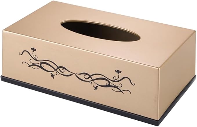 Stylish Tissue Box Multifunctional Tissue Box Tissue Box Cover with Storage Tissue and Remote Control Holder for Home Office Desk Bedroom Modern Tissue Box (Color : Pink, Size : B) (Gold large)