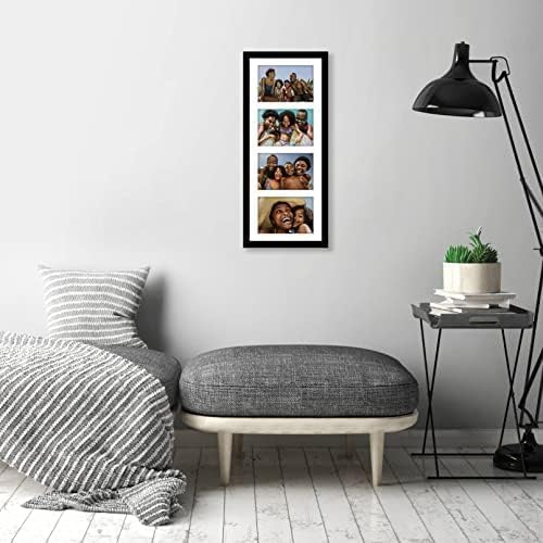 Americanflat 4x6 Collage Picture Frame with Shatter-Resistant Glass - Fits Four 4x6 Photos or Use as One 8x20 Picture Frame - Signature Collection - Collage Frames for Wall Display - Black