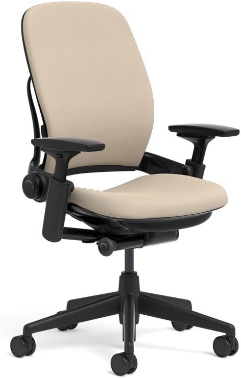 Steelcase Leap Office Chair, Black Frame and Buzz2 Sable Fabric