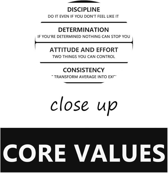 WYJZDZQ8 Core Values Inspirational Canvas Wall Art Office Wall Decor Inspiration Poster Motivational Painting Prints Artwork Wall Pictures for Living Room Home Decor Framed Ready to Hang[30″W X 40″H]