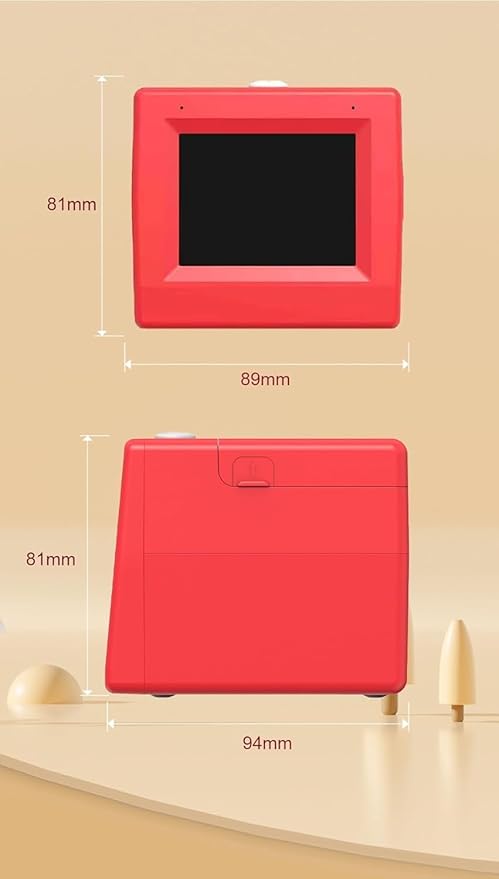 Sticker Printer Box Smart Ai Voice, Mini Stickerbox Printer Thermal Label Printer with Display Inkless Portable Sticker Maker for Home, Office, Study & DIY Projects (A Red)