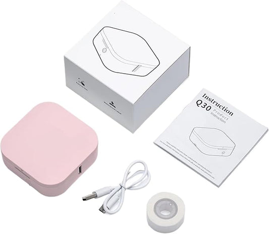 Label Printer, Q30 Label Maker Wireless Mini Thermal Printer Portable Adhesive Sticker Barcode Labeling Machine for School Home Office(Pink Printer)