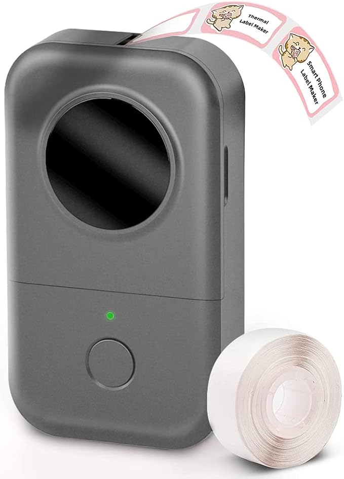 Phomemo Label Maker Machine with Tape, D30 Small Label Maker 12mm 0.47 White for Organizing, Bluetooth Wireless Thermal Sticker Printer Home School Office Supplies