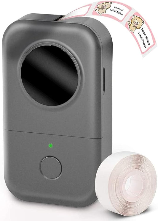 Phomemo Label Maker Machine with Tape, D30 Small Label Maker 12mm 0.47 White for Organizing, Bluetooth Wireless Thermal Sticker Printer Home School Office Supplies