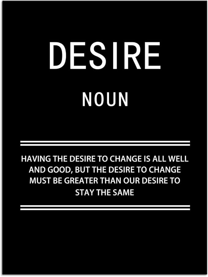WYJZDZQ8 Inspirational Canvas Office Print Wall Art Desire Noun Motivational Picture Poster Painting Modern Inspiring Artwork for Home Living Room Bedroom Decor Ready to Hang [30''W x 40''H]