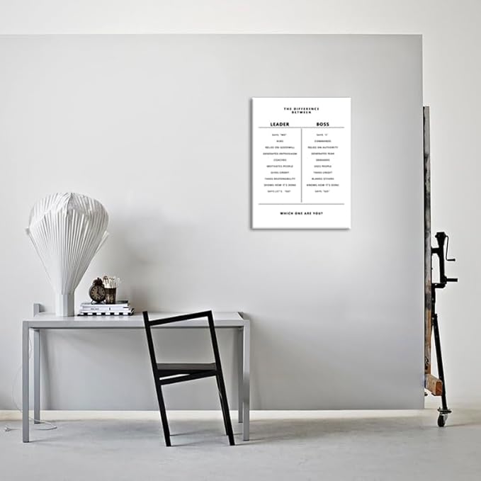 Inspirational Canvas Painting Poster Leader and Boss Leadership Motivational Wall Art Entrepreneur posters Prints Artwork Modern Gym Office Decor Living room Framed Ready to Hang[30″W X 40″H]