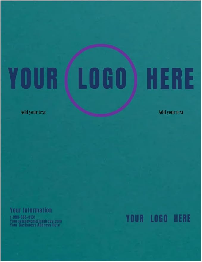 LUXPaper Custom Printed 8.5" x 11" Paper | Customizable Letterhead | Personalized Logo & Text | Letter Size | Teal | 80lb. Text | 100 Qty