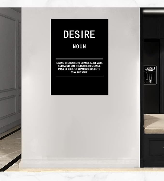 WYJZDZQ8 Inspirational Canvas Office Print Wall Art Desire Noun Motivational Picture Poster Painting Modern Inspiring Artwork for Home Living Room Bedroom Decor Ready to Hang [30''W x 40''H]
