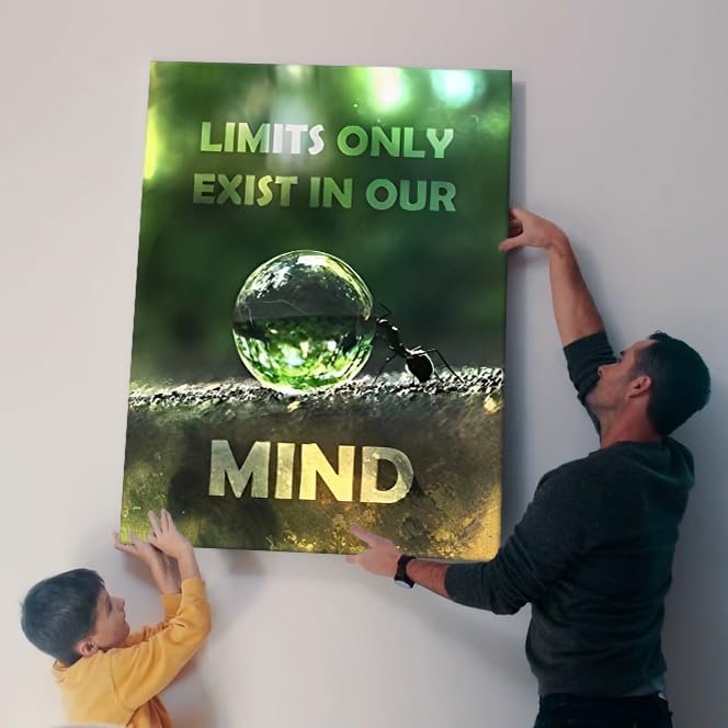 Novatique Inspirational Canvas Wall Art Limits Only Exist In Our Mind Motivational Quote Wall Decor Quotes Inspirational Success Painting for Living Room Office, 24 x 36inch