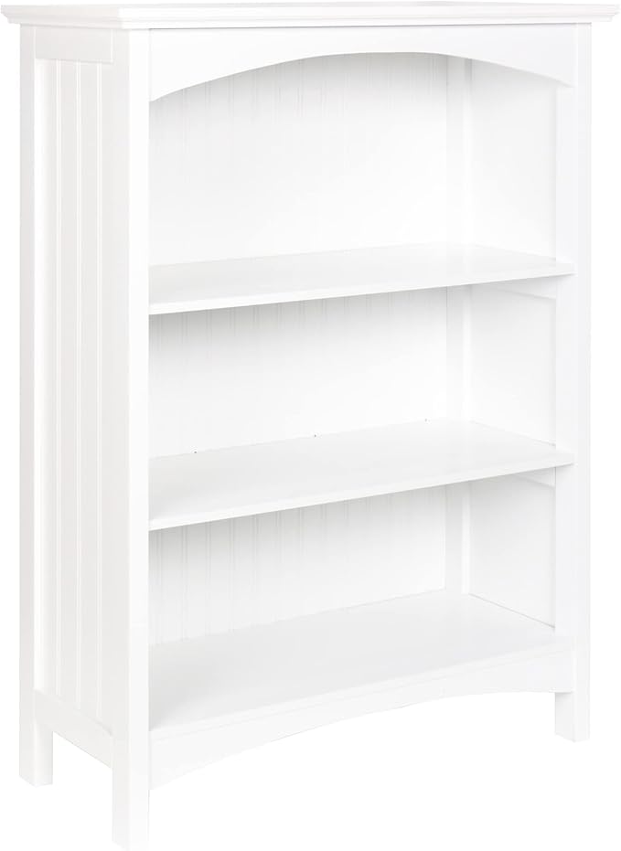 eHemco 3 Tier Bookcase with 2 Arched Supports, 40 Inches, White