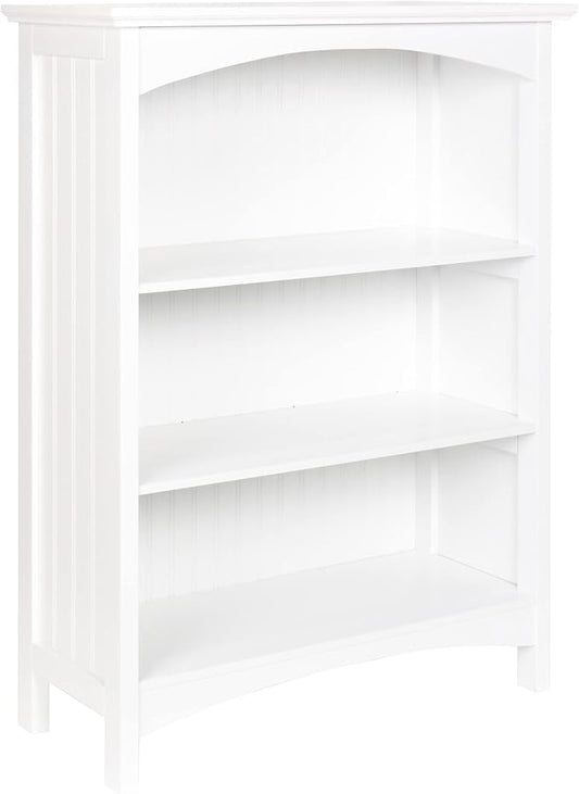 eHemco 3 Tier Bookcase with 2 Arched Supports, 40 Inches, White
