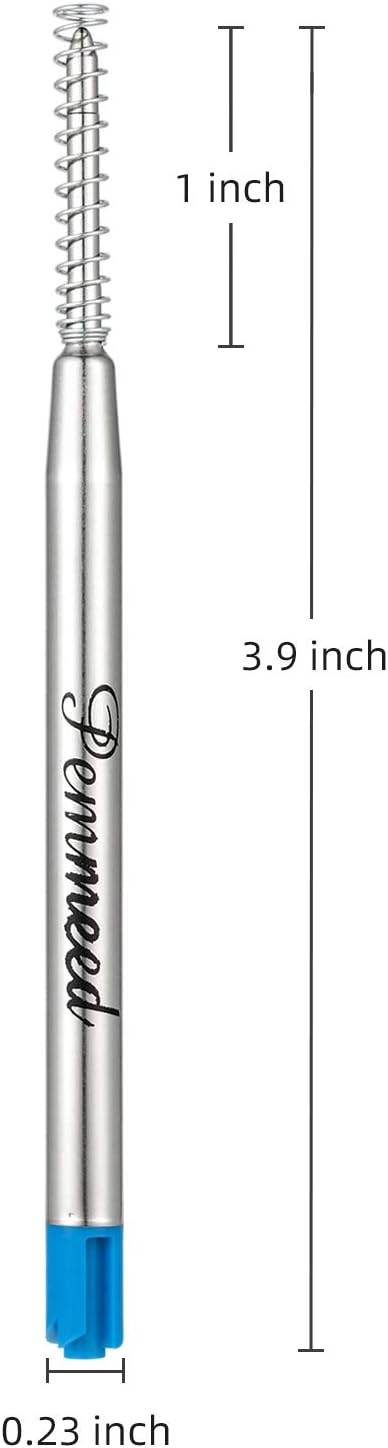 Ballpoint Pen Refills for Penneed B5/ B6/ B8 Pens, Parker Waterman Compatible Ballpoint Pen Refills with Spring Smooth Writing, Twist Action Medium Point 1.0mm Pack of 10(5Black Ink +5Blue Ink)
