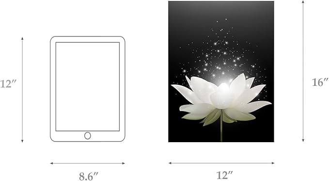Canvas Prints Wall Art Lotus Floral Blossom Pictures for Modern Wall Decor Artwork Spirtual Meditation Prints on Canvas Wall Decor for Yoga Room Framed (12x16inch)