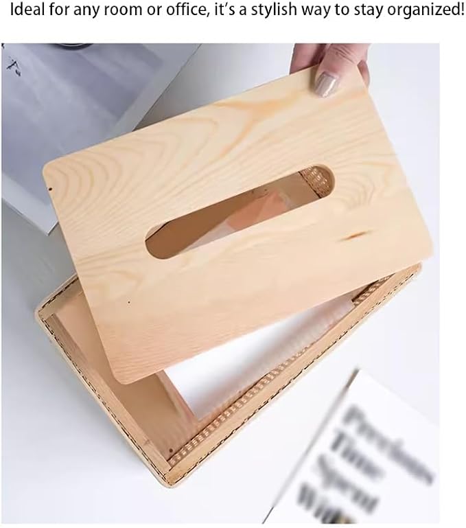 Stylish Tissue Box Rattan Tissue Box Fashion Tissue Organizer and Woven Tissue Box for Bathroom Vanity Desks Offices Bedroom Home Table Modern Tissue Box (Color : Beige, Size : B) (Beige B)