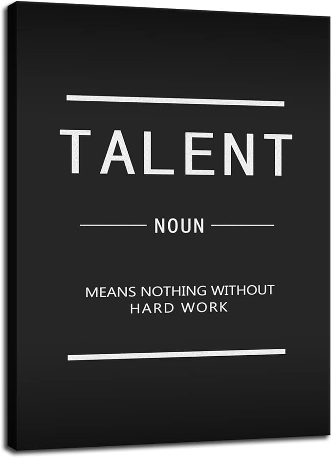 Inspirational Canvas Wall Art Inspirational Office Decoration Modern Inspiring Entrepreneur Quotes Talent Painting Poster Print Artwork Office Home Decor Frame Ready to Hang[18" W x 24" H]