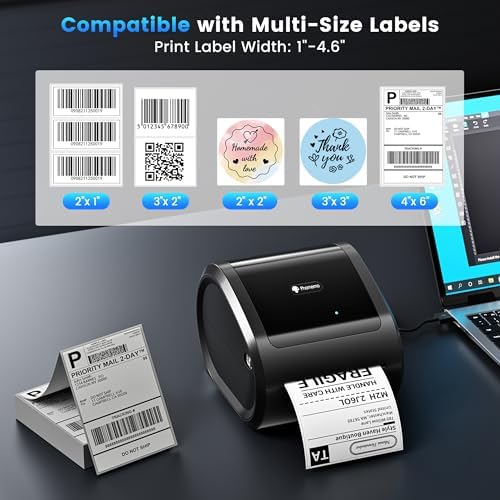 Phomemo D520BT Thermal Label Printer for Business, 4x6 Bluetooth Shipping Label Printer for Small Business & Packages, Compatible with Android, iOS, PC, Amazon, Shopify, USPS