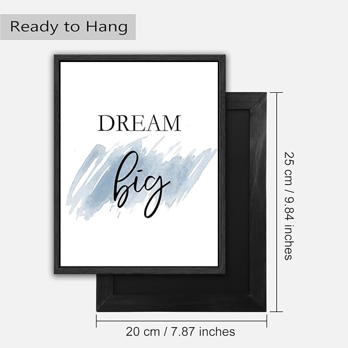 Drsoum Motivational Wall Decor Inspirational Office Wall Art Quotes Framed Wall Art for Living Room Encouraging Canvas Posters for Office Bedroom Sayings for Wall Decor - 8” x10” x6 PCS (Black Framed)