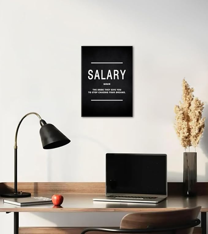 Motivational Canvas Wall Art - Inspirational Leadership & Salary Quotes, Framed Office Decor for Bosses and Entrepreneurs, Ready to Hang (12x16 Inches)