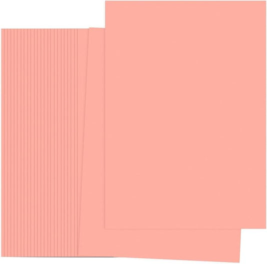 PATIKIL Fluorescent Pink Colored Copy Paper, 50 Sheets 8.3x5.9" A5 19lb/70gsm Double Sided Colorful Print Paper Bulk Sheet DIY Craft Art Projects Supplies for Printer Origami