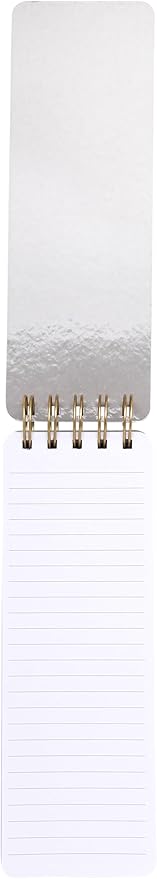 Eccolo Tall Spiral Memo Pad, 300 Pages, 150 Sheets, Double Spiral Binding, Office Essentials for Work, List Notepad for Students, Class and Shopping, Gold Foil (Pink Marble, 3x8.5 inches)